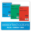 Ampad Memo Pads, Narrow Rule, Assorted Cover Colors, 40 White 4 x 6 Sheets, 3/Pack