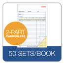Adams Two-Part Sales Book, Two-Part Carbon, 7.94 x 5.56, 1/Page, 50 Forms