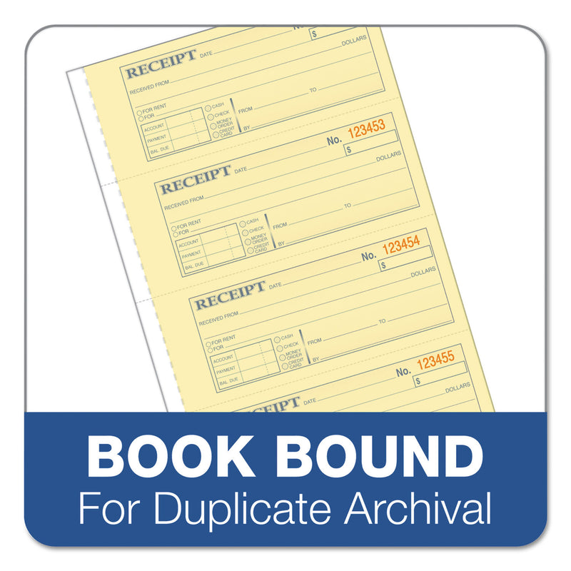 Adams Receipt Book, Three-Part Carbonless, 7.19 x 11, 4/Page, 100 Forms
