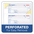 Adams TOPS 3-Part Hardbound Receipt Book, Three-Part Carbonless, 7 x 2.75, 4/Page, 200 Forms