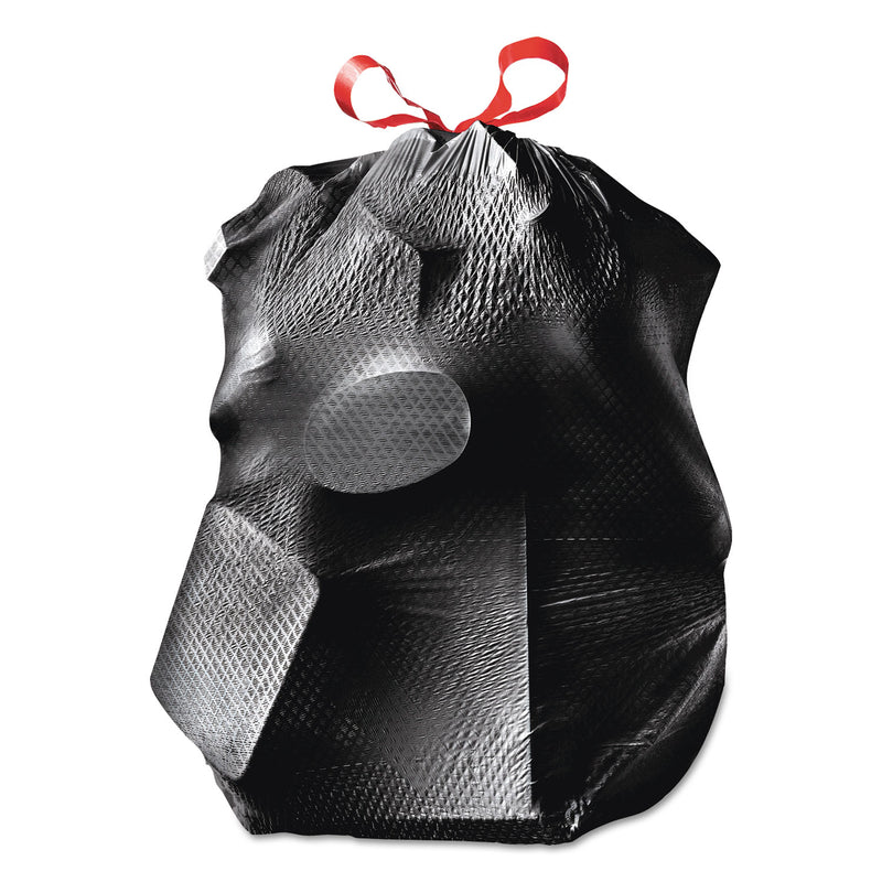Glad ForceFlexPlus Drawstring Large Trash Bags, 30 gal, 1.05 mil, 30" x 32", Black, 70/Box