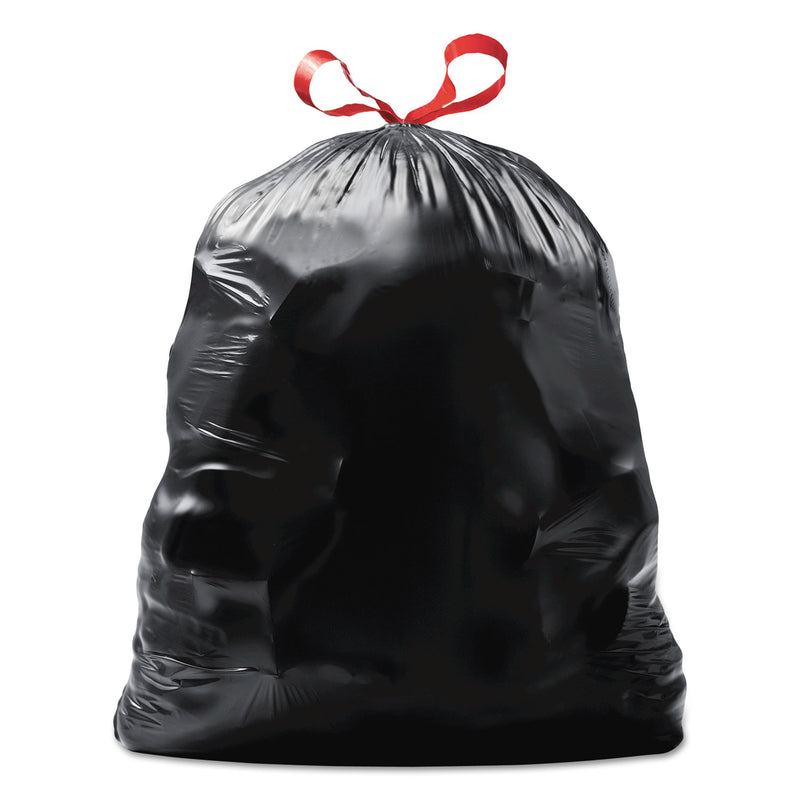 Glad Drawstring Large Trash Bags, 30 gal, 1.05 mil, 30" x 33", Black, 90/Carton