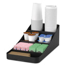 Mind Reader Trove Seven-Compartment Coffee Condiment Organizer, 7.75 x 16 x 5.25, Black