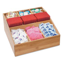 Mind Reader Square 9 Compartment Condiment Organizer, 12 x 12 x 5.5, Bamboo