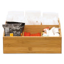 Mind Reader Square 9 Compartment Condiment Organizer, 12 x 12 x 5.5, Bamboo