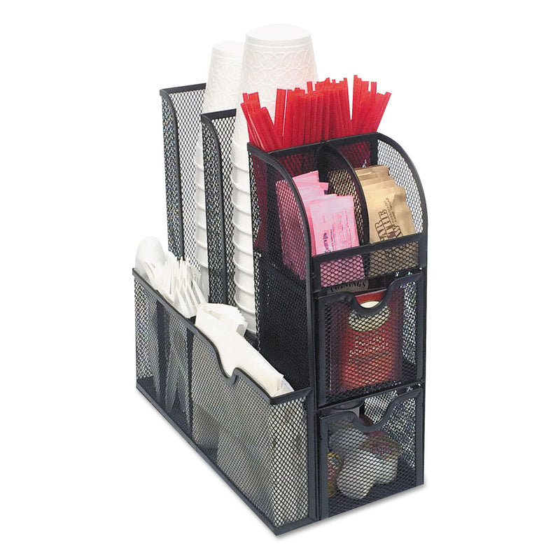 Mind Reader Organizer Coffee Condiment Organizer, 12.2 x 12 x 6, Black