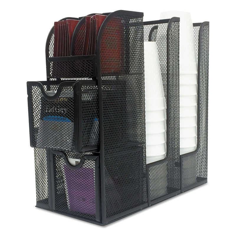 Mind Reader Organizer Coffee Condiment Organizer, 12.2 x 12 x 6, Black