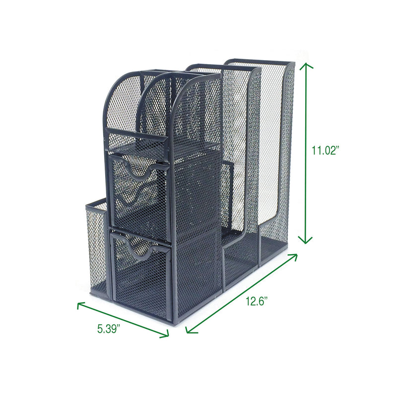 Mind Reader Organizer Coffee Condiment Organizer, 12.2 x 12 x 6, Black