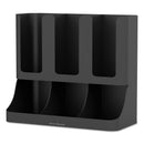 Mind Reader Flume Six-Section Upright Coffee Condiment/Cup Organizer, 11.5 x 6.5 x 15, Black