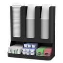Mind Reader Flume Six-Section Upright Coffee Condiment/Cup Organizer, 11.5 x 6.5 x 15, Black