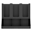 Mind Reader Flume Six-Section Upright Coffee Condiment/Cup Organizer, 11.5 x 6.5 x 15, Black