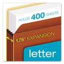 Pendaflex Standard Expanding File Pockets, 1.75" Expansion, Letter Size, Red Fiber, 25/Box