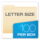 Pendaflex SmartShield Top Tab File Folders, 1/3-Cut Tabs: Assorted, Letter Size, Manila, 100/Box