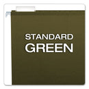 Pendaflex Reinforced Hanging File Folders with Printable Tab Inserts, Letter Size, 1/5-Cut Tabs, Standard Green, 25/Box