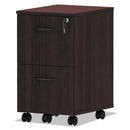 Alera Valencia Series Mobile Pedestal, Left or Right, 2 Legal/Letter-Size File Drawers, Mahogany, 15.38" x 20" x 26.63"
