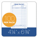 TOPS Weekly Employee Time Cards, One Side, 4.25 x 6.75, 100/Pack
