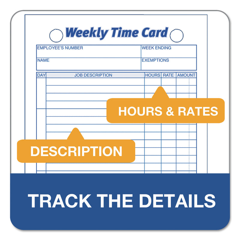 TOPS Weekly Employee Time Cards, One Side, 4.25 x 6.75, 100/Pack