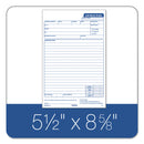 TOPS Snap-Off Job Work Order Form, Three-Part Carbonless, 5.66 x 8.63, 1/Page, 50 Forms