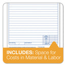 TOPS Snap-Off Job Work Order Form, Three-Part Carbonless, 5.66 x 8.63, 1/Page, 50 Forms