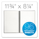 TOPS Royale Wirebound Business Notebooks, 1 Subject, Medium/College Rule, Black/Gray Cover, 11.75 x 8.25, 96 Sheets