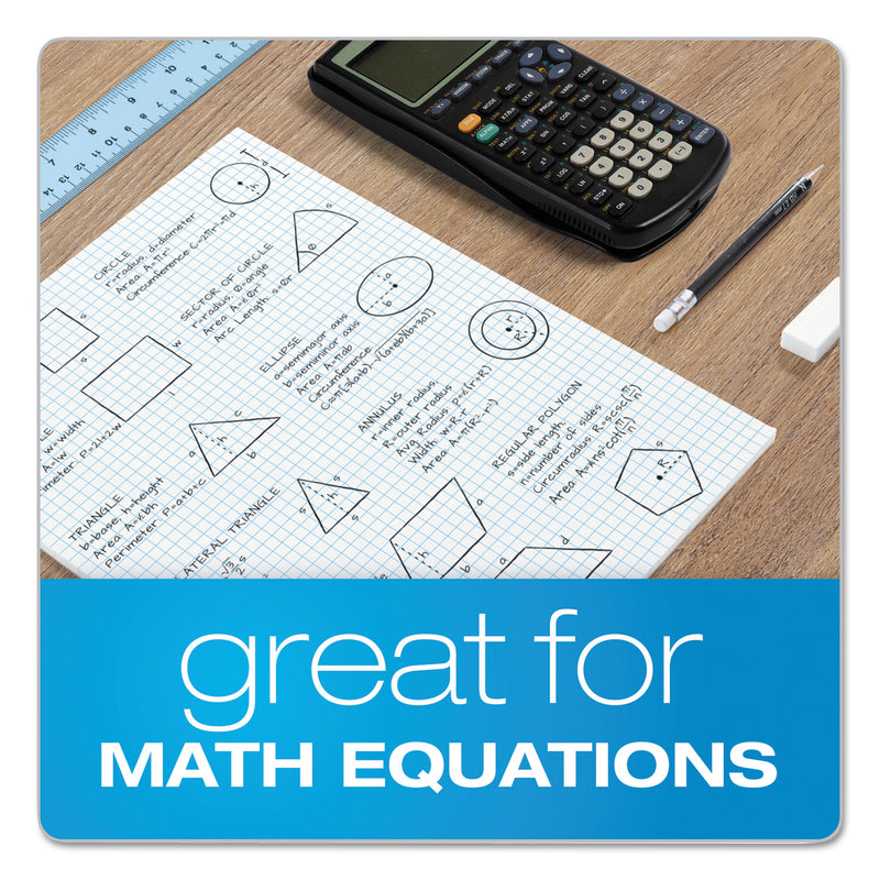 TOPS Quadrille Pads, Quadrille Rule (5 sq/in), 50 White 8.5 x 11 Sheets