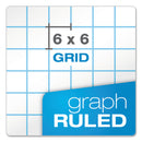 TOPS Quadrille Pads, Quadrille Rule (6 sq/in), 50 White 8.5 x 11 Sheets