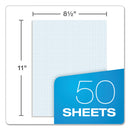 TOPS Quadrille Pads, Quadrille Rule (8 sq/in), 50 White 8.5 x 11 Sheets
