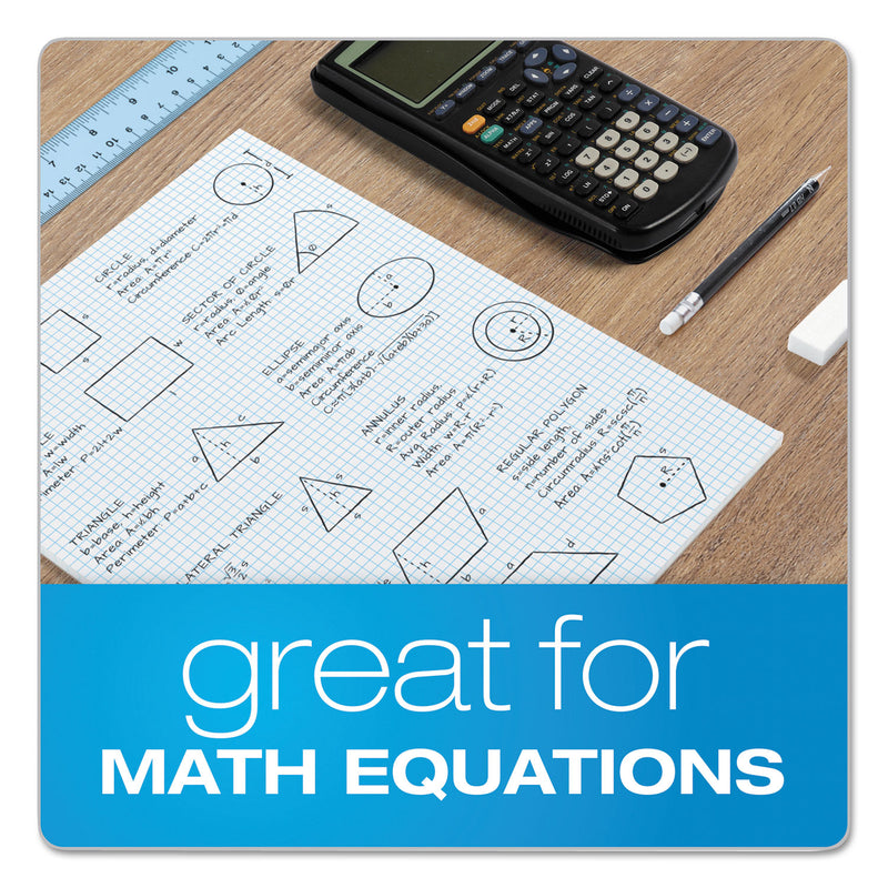 TOPS Quadrille Pads, Quadrille Rule (6 sq/in), 50 White 8.5 x 11 Sheets