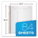 TOPS JEN Action Planner, 1 Subject, Narrow Rule, Black Cover, 8.5 x 6.75, 84 Sheets