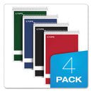 TOPS Steno Pad, Gregg Rule, Assorted Cover Colors, 80 Green-Tint 6 x 9 Sheets, 4/Pack