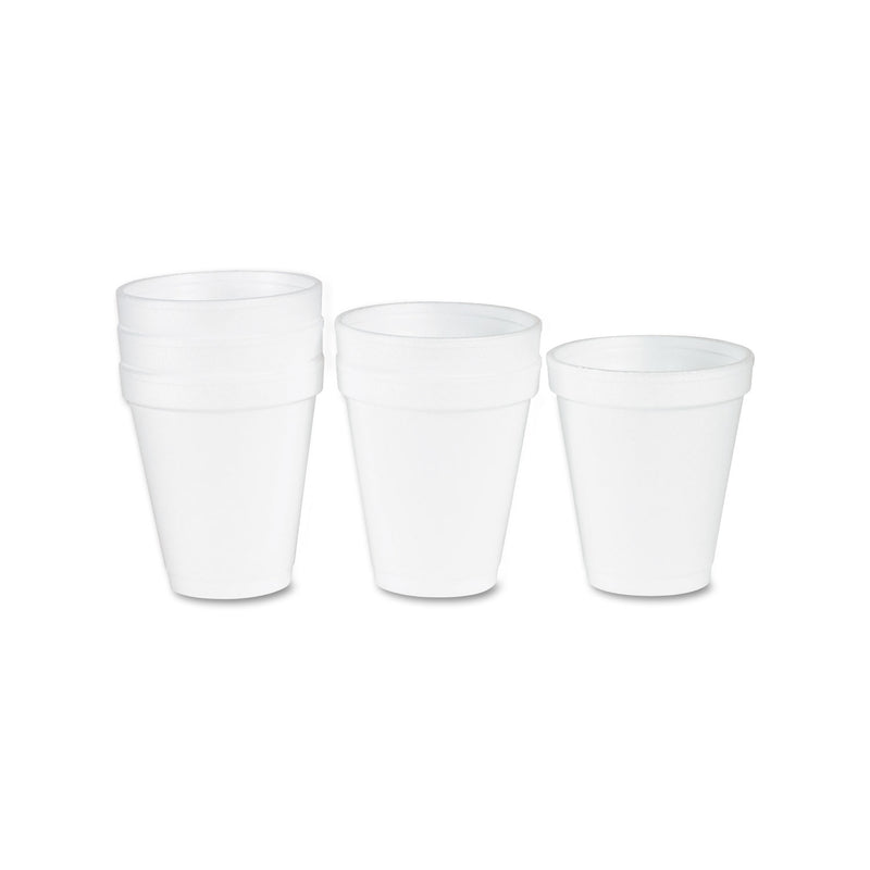 Dart Foam Drink Cups, 6 oz, White, 25/Bag, 40 Bags/Carton