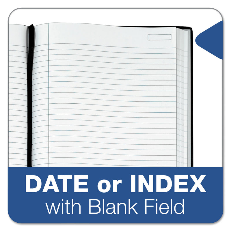 TOPS Royale Casebound Business Notebooks, 1 Subject, Medium/College Rule, Black/Gray Cover, 10.5 x 8, 96 Sheets