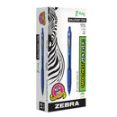 Zebra Z-Grip Ballpoint Pen, Retractable, Medium 1 mm, Blue Ink, Clear Barrel, 12/Pack