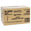 Dart Style Setter Mediumweight Plastic Teaspoons, White, 1000/Carton