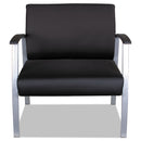 Alera metaLounge Series Bariatric Guest Chair, 30.51" x 26.96" x 33.46", Black Seat/Back, Silver Base