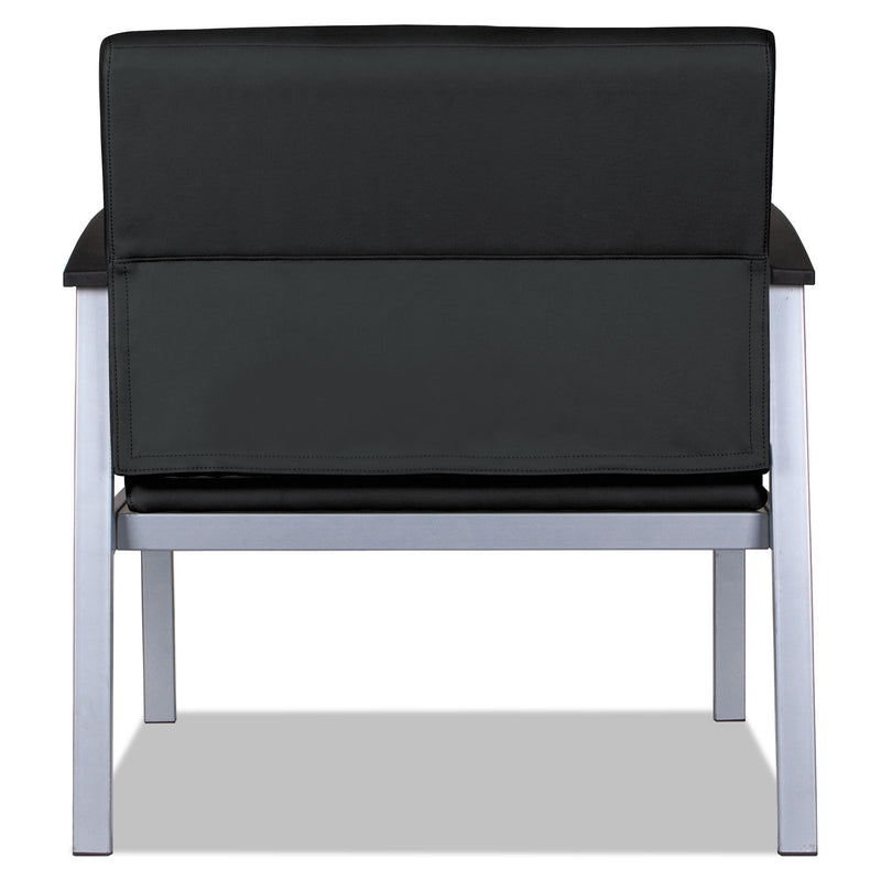Alera metaLounge Series Bariatric Guest Chair, 30.51" x 26.96" x 33.46", Black Seat/Back, Silver Base