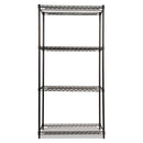 Alera NSF Certified Industrial Four-Shelf Wire Shelving Kit, 36w x 18d x 72h, Black