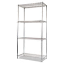 Alera NSF Certified Industrial Four-Shelf Wire Shelving Kit, 36w x 18d x 72h, Silver