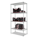Alera NSF Certified Industrial Four-Shelf Wire Shelving Kit, 36w x 18d x 72h, Silver