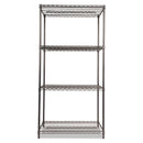 Alera Wire Shelving Starter Kit, Four-Shelf, 36w x 24d x 72h, Black Anthracite