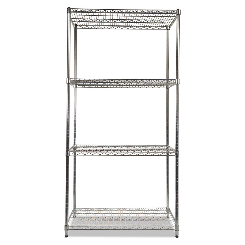 Alera NSF Certified Industrial Four-Shelf Wire Shelving Kit, 36w x 24d x 72h, Silver