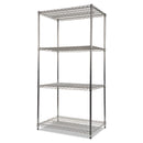 Alera NSF Certified Industrial Four-Shelf Wire Shelving Kit, 36w x 24d x 72h, Silver