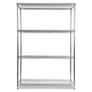 Alera NSF Certified Industrial Four-Shelf Wire Shelving Kit, 48w x 18d x 72h, Silver