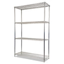 Alera NSF Certified Industrial Four-Shelf Wire Shelving Kit, 48w x 18d x 72h, Silver