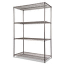 Alera Wire Shelving Starter Kit, Four-Shelf, 48w x 24d x 72h, Black Anthracite