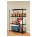 Alera NSF Certified Industrial Four-Shelf Wire Shelving Kit, 48w x 24d x 72h, Black