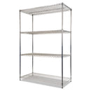 Alera NSF Certified Industrial Four-Shelf Wire Shelving Kit, 48w x 24d x 72h, Silver