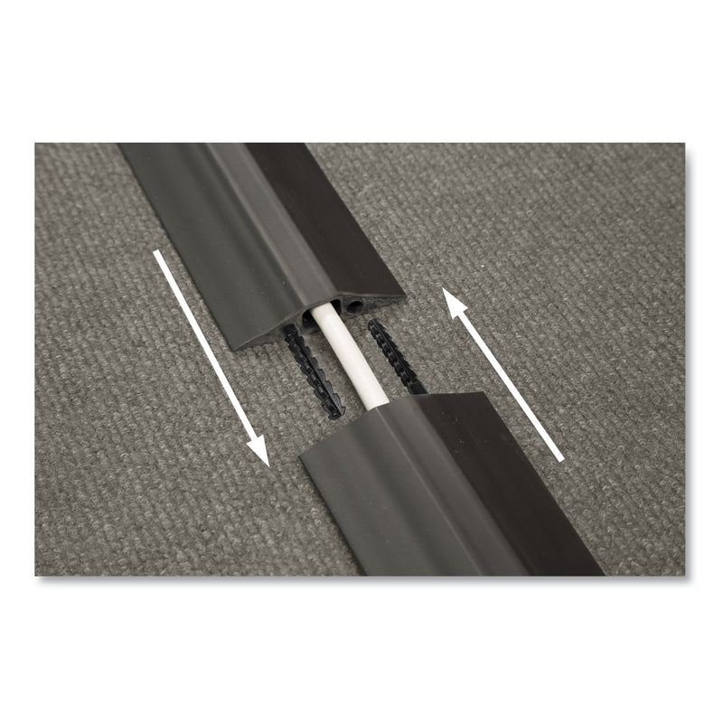 D-Line Medium-Duty Floor Cable Cover, 2.63" Wide x 30 ft Long, Black