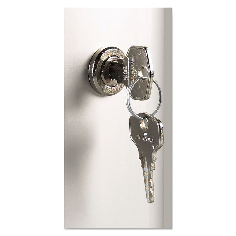 Durable Locking Key Cabinet, 72-Key, Brushed Aluminum, Silver, 11.75 x 4.63 x 15.75