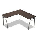 Linea Italia Trento Line L-Shaped Desk, 59.13" x 59.13" x 29.5", Mocha/Gray